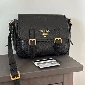 Prada Vitello Diano Leather Nero Crossbody Bag